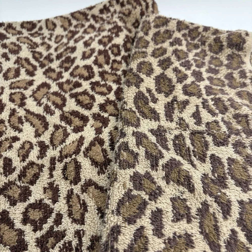 Ralph Lauren Vtg  Aragon Leopard Animal Print Cheetah Bath And Hand Towel Set